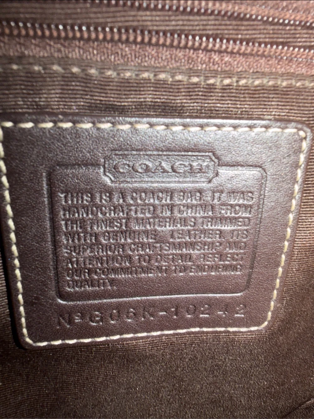 Coach Hampton  Tan Signature Canvas Hobo with Dark Brown Leather Trim